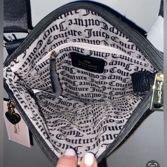 JUICY COUTURE BLANK CHECK LARGE CROSSBODY BAG BLACK| NWT - Picture 4 of 8